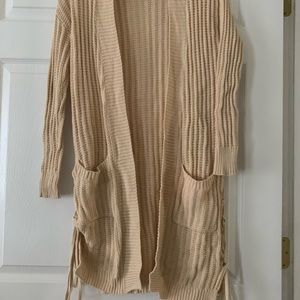 Lace up side cardigan